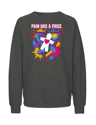 Pain Has A Price - pain has a price shirt, voodoo doll t-shirt, pastel goth graphic tee, occult aesthetic clothing, neon voodoo art top, alt fashion streetwear, voodoo doll with heart design, ritual hammer and nails graphic, creepy cute t-shirt, symbolic dark fantasy apparel, colorful goth clothing, edgy pop art tee, witchcraft aesthetic merch, vibrant occult streetwear, symbolic sacrifice shirt, modern grunge apparel, voodoo spirit fan art, bold typography gothic tee, alternative subculture fashion - Fairtrade Sweatshirt