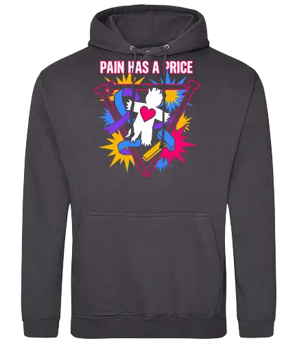 Pain Has A Price - pain has a price shirt, voodoo doll t-shirt, pastel goth graphic tee, occult aesthetic clothing, neon voodoo art top, alt fashion streetwear, voodoo doll with heart design, ritual hammer and nails graphic, creepy cute t-shirt, symbolic dark fantasy apparel, colorful goth clothing, edgy pop art tee, witchcraft aesthetic merch, vibrant occult streetwear, symbolic sacrifice shirt, modern grunge apparel, voodoo spirit fan art, bold typography gothic tee, alternative subculture fashion - Standard Hoodie