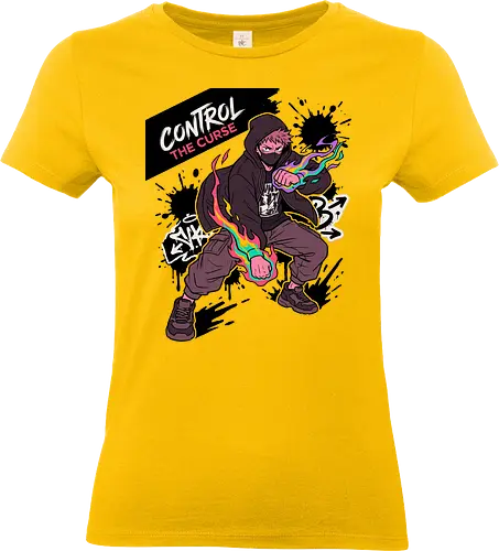 Control The Curse - cursed power merch, anime cargo pants style, street style warrior top, vibrant anime graphic, demon hunter apparel, trendy anime fan gift, control the curse shirt, urban anime streetwear, techwear warrior t-shirt, cursed energy graphic tee, anime hoodie mask design, supernatural fighter apparel, graffiti style anime top, neon flame warrior shirt, modern shonen streetwear, japanese aesthetic clothing, sorcerer battle t-shirt, edgy otaku fashion, ink splatter anime art - Standard T-Shirt (Frauen)