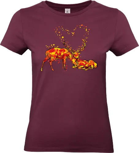 Deers in love - deers, nature, heart, valentine, love, animals - Standard T-Shirt (Frauen)