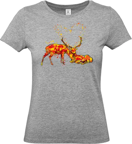 Deers in love - deers, nature, heart, valentine, love, animals - Standard T-Shirt (Frauen)