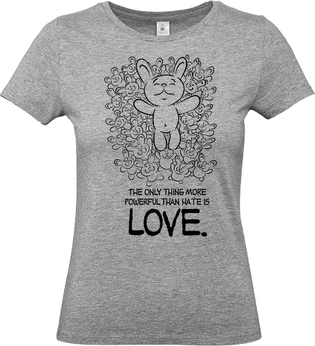 The only thing more powerful than hate is love. - Bad Bunny, Super bowl, fuck ice, Halftime, reggaton - Standard T-Shirt (Frauen)