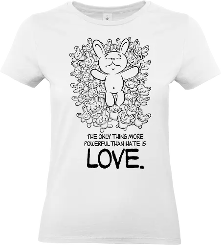 The only thing more powerful than hate is love. - Bad Bunny, Super bowl, fuck ice, Halftime, reggaton - Standard T-Shirt (Frauen)