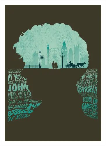 Sherlock BBC - London Silhouette 221B Baker Street