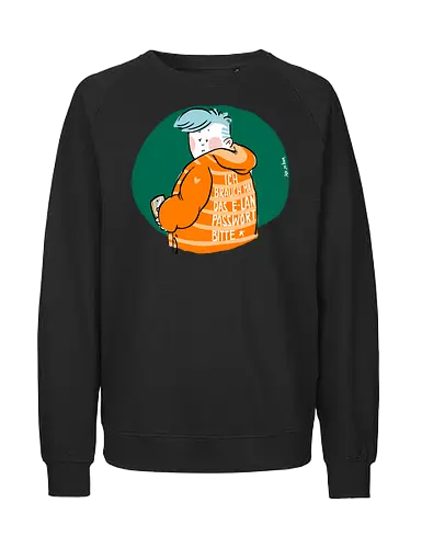 E-Lan - Ringelpulliweisheit, Ringelpulli, Spruch, Weisheit, Lebensweisheit, handgezeichnet, Augeanhirn - Fairtrade Sweatshirt