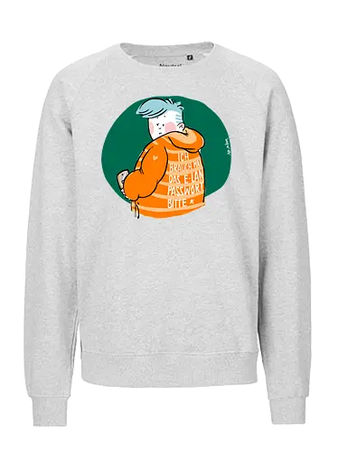 E-Lan - Ringelpulliweisheit, Ringelpulli, Spruch, Weisheit, Lebensweisheit, handgezeichnet, Augeanhirn - Fairtrade Sweatshirt