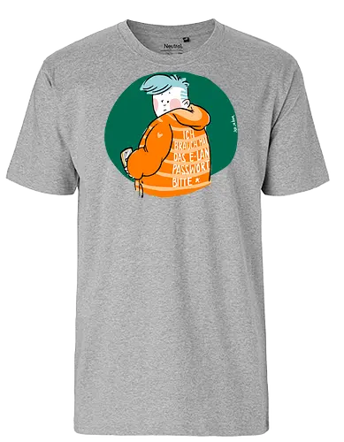 E-Lan - Ringelpulliweisheit, Ringelpulli, Spruch, Weisheit, Lebensweisheit, handgezeichnet, Augeanhirn - Fairtrade T-Shirt