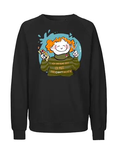 ProCRAFTinieren - Ringelpulliweisheit, Ringelpulli, Spruch, Weisheit, Lebensweisheit, handgezeichnet, Augeanhirn - Fairtrade Sweatshirt