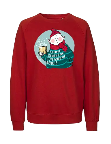 Gemischte Gefühle - Ringelpulliweisheit, Ringelpulli, Spruch, Weisheit, Lebensweisheit, handgezeichnet, Augeanhirn - Fairtrade Sweatshirt