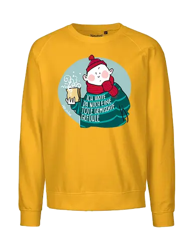 Gemischte Gefühle - Ringelpulliweisheit, Ringelpulli, Spruch, Weisheit, Lebensweisheit, handgezeichnet, Augeanhirn - Fairtrade Sweatshirt