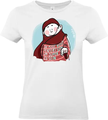 SUPER - Ringelpulliweisheit, Ringelpulli, Spruch, Weisheit, Lebensweisheit, handgezeichnet, Augeanhirn - Standard T-Shirt (Frauen)