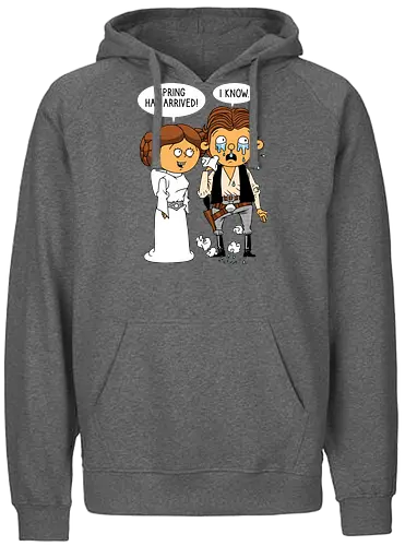 Allergy Wars - Space Opera, Han Solo, Princess Leia - Fairtrade Hoodie