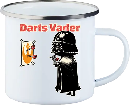 Darts Vader - Space Opera, Villain, Darts - Emailletasse