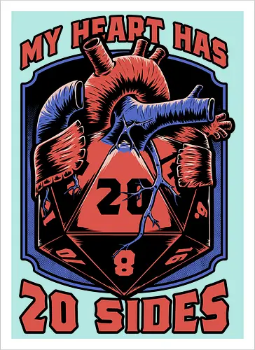 RPG d20 Dice Heart