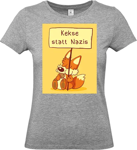 Kekse statt Nazis (mit Background) - Fuchs, Kekse - Standard T-Shirt (Frauen)