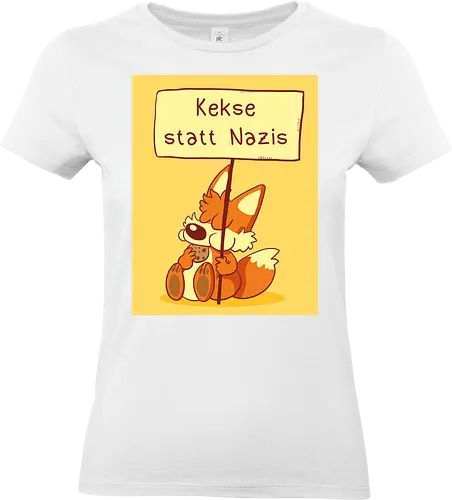 Kekse statt Nazis (mit Background) - Fuchs, Kekse - Standard T-Shirt (Frauen)