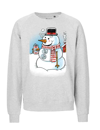 Cold Beer and Cool Buttons - Snowman, Winter, Beer - Fairtrade Sweatshirt