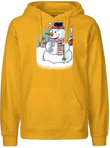 Cold Beer and Cool Buttons - Snowman, Winter, Beer - Fairtrade Hoodie