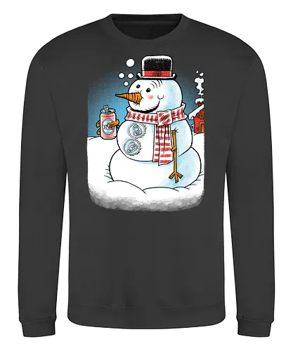 Cold Beer and Cool Buttons - Snowman, Winter, Beer - Sweatshirt
