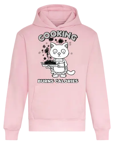 Cooking Burns Calories - Cats, Cooking - Heavyweight Hoodie