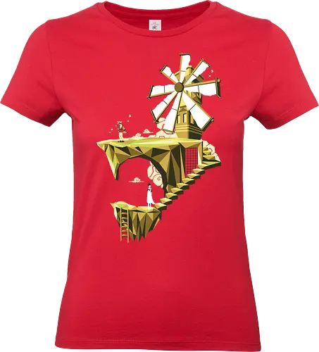 ICO You Were There - Windmühle der Träume - ico t-shirt, playstation 2 spiel, gamer kleidung, team ico, you were there, ico windmühle, kult spiele, shadow of colossus, adventure spiel, low poly kunst, teetan, fumito ueda, yorda, puzzle platformer, gaming kunst - Standard T-Shirt (Frauen)