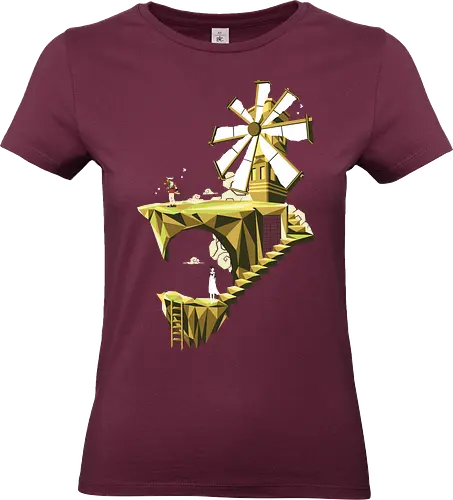 ICO You Were There - Windmühle der Träume - ico t-shirt, playstation 2 spiel, gamer kleidung, team ico, you were there, ico windmühle, kult spiele, shadow of colossus, adventure spiel, low poly kunst, teetan, fumito ueda, yorda, puzzle platformer, gaming kunst - Standard T-Shirt (Frauen)