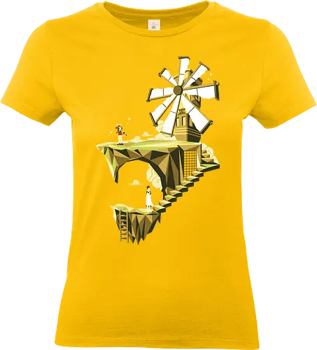 ICO You Were There - Windmühle der Träume - ico t-shirt, playstation 2 spiel, gamer kleidung, team ico, you were there, ico windmühle, kult spiele, shadow of colossus, adventure spiel, low poly kunst, teetan, fumito ueda, yorda, puzzle platformer, gaming kunst - Standard T-Shirt (Frauen)