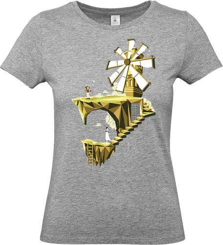 ICO You Were There - Windmühle der Träume - ico t-shirt, playstation 2 spiel, gamer kleidung, team ico, you were there, ico windmühle, kult spiele, shadow of colossus, adventure spiel, low poly kunst, teetan, fumito ueda, yorda, puzzle platformer, gaming kunst - Standard T-Shirt (Frauen)