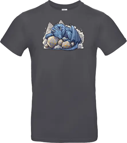 sleeping dragon - dragons, dungeons, fantasy, rpg, monster, cute, blue dragon, tiamat, druid, dragonborn, vecna - Standard T-Shirt