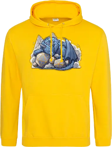 sleeping dragon - dragons, dungeons, fantasy, rpg, monster, cute, blue dragon, tiamat, druid, dragonborn, vecna - Standard Hoodie