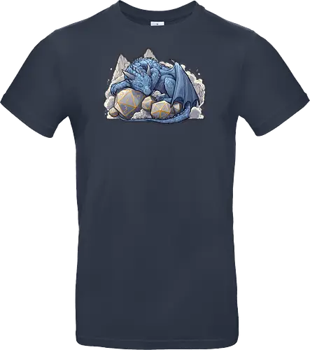 sleeping dragon - dragons, dungeons, fantasy, rpg, monster, cute, blue dragon, tiamat, druid, dragonborn, vecna - Standard T-Shirt