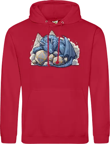 sleeping dragon - dragons, dungeons, fantasy, rpg, monster, cute, blue dragon, tiamat, druid, dragonborn, vecna - Standard Hoodie