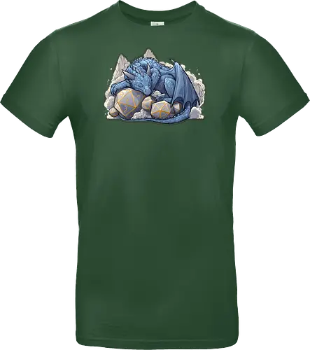 sleeping dragon - dragons, dungeons, fantasy, rpg, monster, cute, blue dragon, tiamat, druid, dragonborn, vecna - Standard T-Shirt