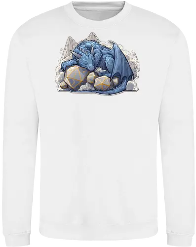 sleeping dragon - dragons, dungeons, fantasy, rpg, monster, cute, blue dragon, tiamat, druid, dragonborn, vecna - Sweatshirt
