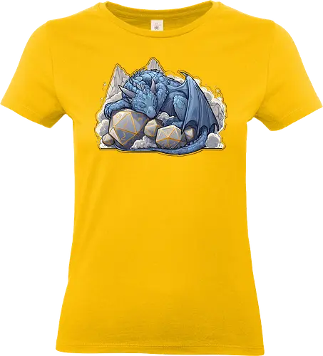 sleeping dragon - dragons, dungeons, fantasy, rpg, monster, cute, blue dragon, tiamat, druid, dragonborn, vecna - Standard T-Shirt (Frauen)