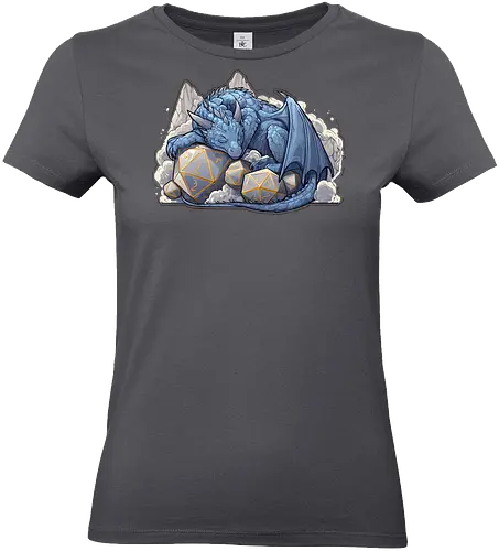 sleeping dragon - dragons, dungeons, fantasy, rpg, monster, cute, blue dragon, tiamat, druid, dragonborn, vecna - Standard T-Shirt (Frauen)