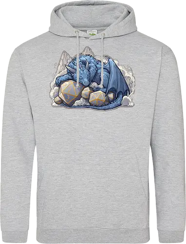 sleeping dragon - dragons, dungeons, fantasy, rpg, monster, cute, blue dragon, tiamat, druid, dragonborn, vecna - Standard Hoodie