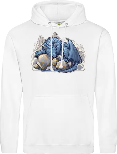sleeping dragon - dragons, dungeons, fantasy, rpg, monster, cute, blue dragon, tiamat, druid, dragonborn, vecna - Standard Hoodie