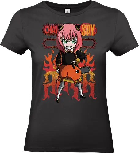 Anya & Pochita - spy x family, Chainsaw, pochita, anya forger, anime crossover, kawaii anime, chibi style, cute anime duo, manga anime, anime art - Standard T-Shirt (Frauen)