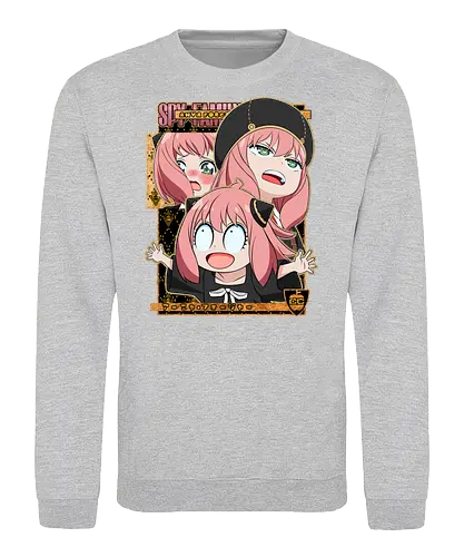 Anya Forger Spy x Family - spy x family, anya forger, chibi anya, kawaii aesthetic, funny anime girl, telepath kid, cute manga style, anime illustration, pastel anime art - Sweatshirt