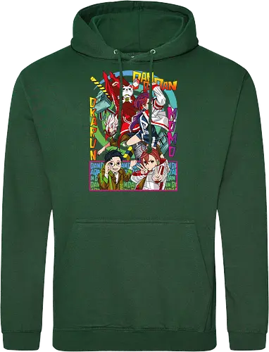 Momo & Okarun - anime art, dandadan, momo ayase, okarun, anime duo, supernatural romance, yokai anime, manga anime, japanese anime - Standard Hoodie