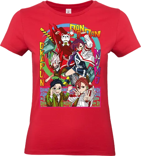 Momo & Okarun - anime art, dandadan, momo ayase, okarun, anime duo, supernatural romance, yokai anime, manga anime, japanese anime - Standard T-Shirt (Frauen)