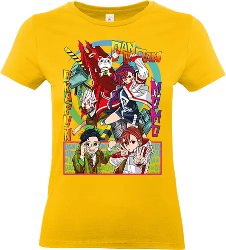 Momo & Okarun - anime art, dandadan, momo ayase, okarun, anime duo, supernatural romance, yokai anime, manga anime, japanese anime - Standard T-Shirt (Frauen)