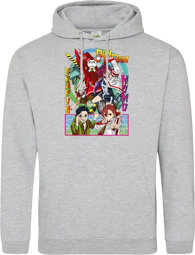 Momo & Okarun - anime art, dandadan, momo ayase, okarun, anime duo, supernatural romance, yokai anime, manga anime, japanese anime - Standard Hoodie