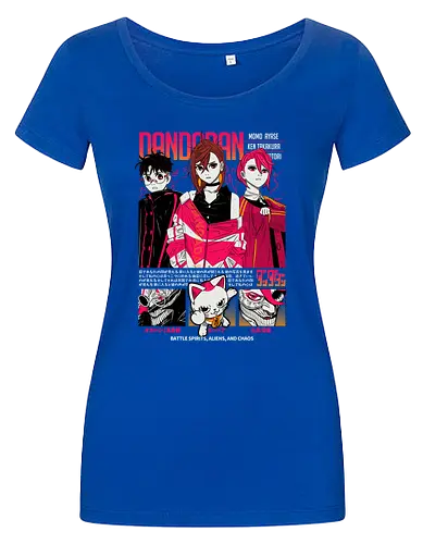 Dandadan - dandadan, paranormal anime, alien invasion, yokai battle, sci fi horror, action comedy manga, supernatural duo, japanese manga series, anime illustration - Damen T-Shirt