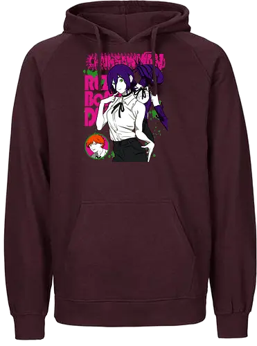 Reze & Denji Chainsawman - manga anime, japanese anime, anime art, shonen anime, Chainsaw, reze and denji, bomb girl arc, anime couple, tragic romance - Fairtrade Hoodie