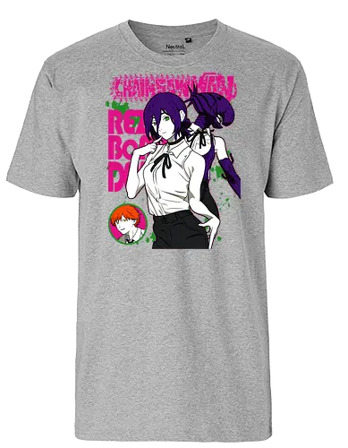 Reze & Denji Chainsawman - manga anime, japanese anime, anime art, shonen anime, Chainsaw, reze and denji, bomb girl arc, anime couple, tragic romance - Fairtrade T-Shirt