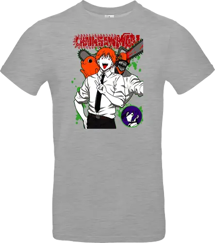 Denji & Reze Chainsawman - Chainsaw, denji and reze, anime duo, dark romance anime, action manga, devil hunters, japanese anime, anime illustration, otaku style - Standard T-Shirt