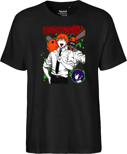 Denji & Reze Chainsawman - Chainsaw, denji and reze, anime duo, dark romance anime, action manga, devil hunters, japanese anime, anime illustration, otaku style - Fairtrade T-Shirt