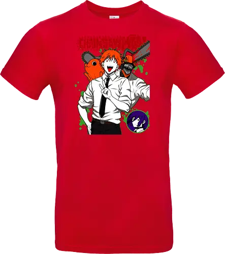 Denji & Reze Chainsawman - Chainsaw, denji and reze, anime duo, dark romance anime, action manga, devil hunters, japanese anime, anime illustration, otaku style - Standard T-Shirt